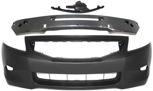 Front Bumper Cover Kit for 2008-2010 Honda Accord, 3-Piece Set with Bumper Absorber and Bumper Retainer, Replacement Part