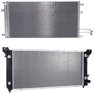 Radiator Kit for Chevrolet Silverado 1500 2014-2018 / Escalade ESV 2015-2019, Aluminum Core, 8 Cylinder, 5.3L/6.2L Engine, with Air Conditioning Condenser Replacement