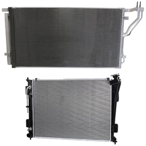 Radiator Kit for Hyundai Kia Optima 2011-2015, Azera 2012-2014, Aluminum Core, 4/6 Cylinder, 2.4L/3.3L Engine, with Air Conditioning Condenser Replacement