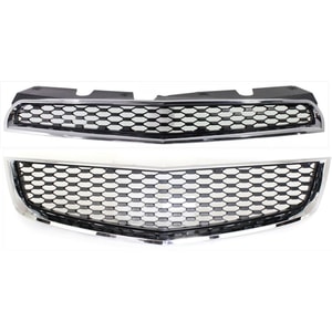 Front Bumper Grille Assembly Kit for Chevrolet Equinox 2010-2015, 2-Piece Set, Replacement