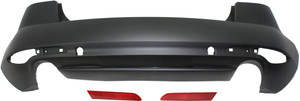 Rear Bumper Cover for 2010-2012 Mazda CX-7, 3-Piece Kit with Bumper Reflectors, Replacement