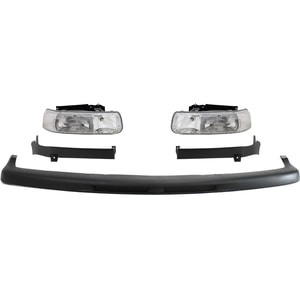 Headlight Assembly Kit for 1999-2002 Chevrolet Silverado/2000-2006 Tahoe, Right Passenger and Left Driver, 5-Piece, Halogen, with Bumper Trim, Replacement