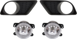 Fog Light Assembly Kit for Dodge Charger 2011-2014 Right Passenger and Left Driver, 4-Piece, Halogen, includes Fog Light Trim, Replacement