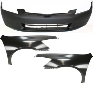 Front Fender Right Passenger and Left Driver for 2003-2005 Honda Accord, 3-Piece Kit Includes Bumper Cover Replacement