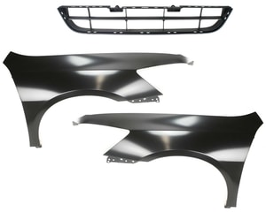 Front Fender Kit for 2006-2007 Honda Accord, Right Passenger and Left Driver Set of 3 with Bumper Grille, Replacement