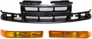 3-Piece Grille Kit with Turn Signal Lights for Chevrolet Blazer 1998-2005 / S10 1998-2004, Replacement