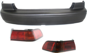 Tail Light Assembly Kit for Toyota Camry 1997-1999, Right Passenger and Left Driver, Outer, 3-Piece with Bumper Cover, Replacement