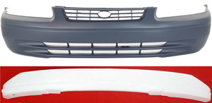 Front Bumper Cover for Toyota Camry 1997-1999 with Bumper Absorber, 2-Piece Kit, Replacement