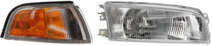 Headlight Assembly Kit for 1997-2001 Mitsubishi Mirage, Right Passenger Side, Halogen, 2-Piece with Corner Light, Replacement