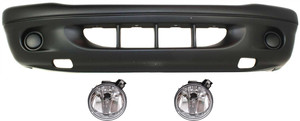 Front Bumper Cover for Dodge Dakota 2001-2004, 3-Piece Kit with Fog Lights, Replacement