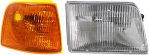 Headlight Assembly Kit for Ford Ranger 1993-1997, Right Passenger Side, Halogen, 2-Piece Kit with Corner Light, Replacement