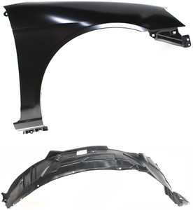 Front Fender Kit for 2001-2003 Honda Civic, Right Passenger, 2-Piece Set with Fender and Fender Liner, Replacement