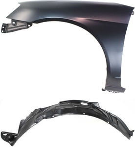 Front Fender Left Driver Kit for 2001-2003 Honda Civic, 2-Piece Set with Fender and Fender Liner Replacement