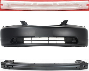 Front Bumper Cover Kit for 2001-2003 Honda Civic, 3-Piece Set with Bumper Absorber and Bumper Reinforcement, Replacement