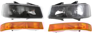 Headlight and Parking Light Kit for Chevrolet Express / Savana Van 2003-2023, Right Passenger and Left Driver, Including Bulbs, 4-Piece Kit, Replacement