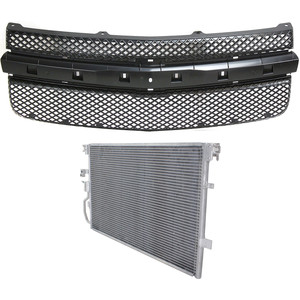 Grille Replacement Kit for Chevrolet Equinox 2005, 2-Piece Paintable Shell and Insert, Without Center Bar, with Air Conditioning Condenser