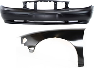 Front Bumper Cover for Buick Century 1997-2003, 2-Piece Kit with Fender, Replacement