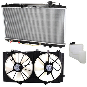 3-Piece Radiator and Fan Kit for Toyota Camry, 4 Cylinder, 2.5L, 2010-2011 with Coolant Tank, Replacement Part
