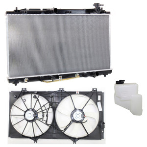 Radiator and Fan Kit for Toyota Camry 2007-2011, 3-Piece Kit, Suitable for 6 Cylinder, 3.5L Engine (Includes Coolant Tank), Replacement Part