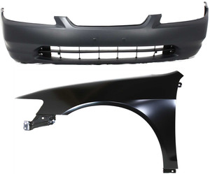 Front Bumper Cover for Honda Accord 1998-2000, 2-Piece Kit with Left Driver Fender Replacement