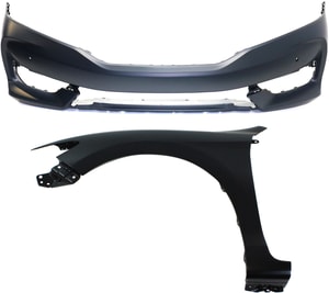 Front Fender for Honda Accord 2016-2017, Left Driver, 2-Piece Kit Includes Bumper Cover Replacement
