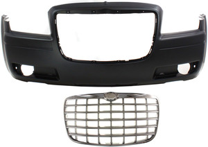 Front Bumper Cover Kit for 2008-2010 Chrysler 300, 2-Piece with Grille, Replacement