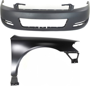 Front Fender Right Passenger for Chevrolet Impala 2006-2013, 2-Piece kit with Bumper Cover Replacement