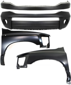 Front Bumper Cover for Dodge Full Size Pickup 2006-2009, 4-Piece Kit with Right Passenger and Left Driver Fender, Replacement