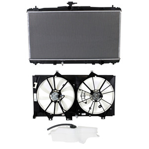 Cooling Fan Assembly Kit for TOYOTA CAMRY 2012-2017, 3-Piece Set including Coolant Reservoir and Radiator, Replacement