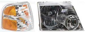 Headlight Assembly Kit for Ford Explorer 2002-2004, Right Passenger Side, Halogen, 2-Piece Set with Corner Light, Replacement