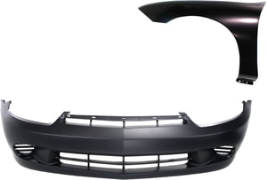 Front Bumper Cover Kit for 2003-2005 Chevrolet Cavalier, 2-Piece Set with Fender, Replacement