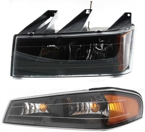 Headlight Assembly Kit for Chevrolet Canyon/Colorado 2004-2012, Left Driver, Halogen, 2-Piece Kit with Corner Light, Replacement