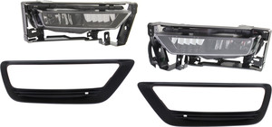 Fog Light Assembly for 2013-2015 Honda Accord, Right Passenger and Left Driver with 4-Piece Kit, includes Fog Light Trim, Halogen, Replacement