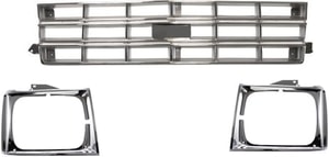 3-Piece Grille Kit with Headlight Doors for 1987-1990 Chevrolet Blazer, 1982-1990 S10, 1983-1990 S10 Blazer - Replacement