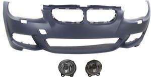 Front Bumper Cover for BMW 3-Series (2011-2013) - 3-Piece Kit with Fog Lights, Replacement - Fits Models: for 328i, 335i, 340i.