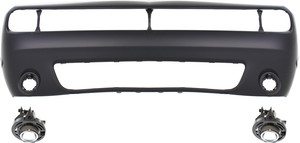 Front Bumper Cover for Dodge Challenger (2015-2021), 3-Piece Kit with Fog Lights, Replacement