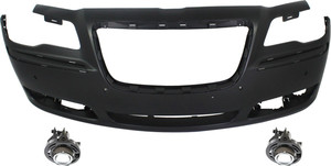 Front Bumper Cover Kit for Chrysler 300, 2011-2014, 3-Piece Kit with Fog Lights, Replacement