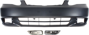 Front Bumper Cover for 2003-2004 Toyota Corolla, Primed (Ready to Paint), 3-Piece Kit, with Fog Lights, Replacement