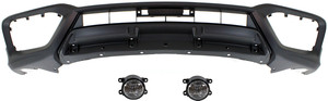 Front Bumper Cover for Honda Crosstour 2013-2015, Lower 3-Piece Kit, Primed (Ready to Paint), with Fog Lights Replacement
