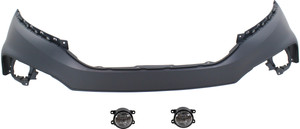 Front Bumper Cover for Honda Crosstour 2013-2015, Upper Primed (Ready to Paint), 3-Piece Kit with Fog Lights, Replacement
