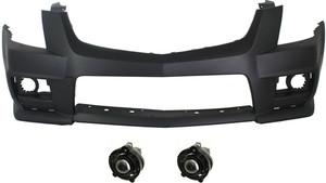 Front Bumper Cover for Cadillac CTS 2011-2015, 3-Piece Kit with Fog Lights, Replacement