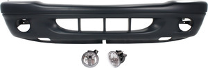 Front Bumper Cover Kit for Dodge Dakota 2001-2002, 3-Piece Set with Fog Lights, Replacement