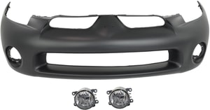 Front Bumper Cover for 2007-2008 Mitsubishi Eclipse, 3-Piece Kit with Fog Lights, Replacement