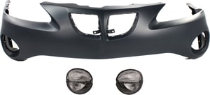 Front Bumper Cover for Pontiac Grand Prix 2004-2008, Upper, Primed (Ready to Paint), 3-Piece Kit, with Fog Lights, Replacement