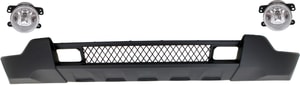 Front Bumper Cover for Jeep Grand Cherokee 2011-2013, Lower 3-Piece Kit with Fog Lights, Replacement