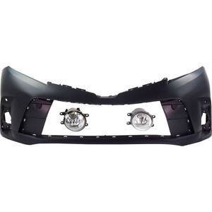 Front Bumper Cover Kit for Toyota Sienna 2018-2020, 3-Piece Set with Fog Lights, Replacement