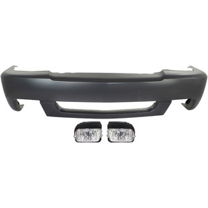 Front Bumper Cover for Chevrolet Silverado 1500 2003-2004, 3-Piece Kit with Fog Lights, Replacement