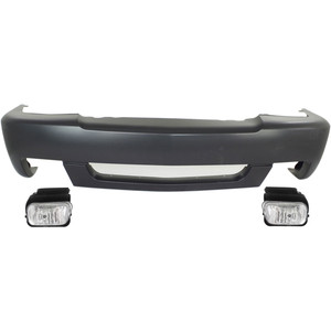 Front Bumper Cover for Chevrolet Silverado 1500 2004-2007, 3-Piece Kit with Fog Lights, Replacement