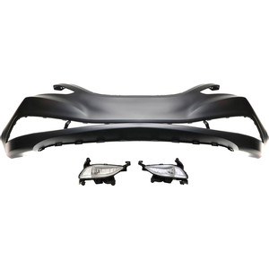 Front Bumper Cover for 2014-2014 Hyundai Sonata, 3-Piece Kit with Fog Lights, Replacement