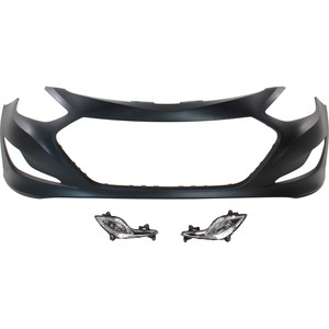 Front Bumper Cover for Hyundai Sonata 2011-2015, 3-Piece Kit with Fog Lights, Replacement
